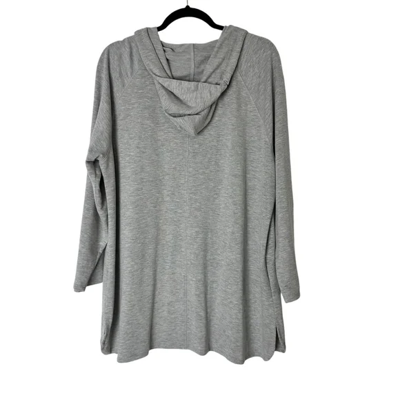 Ali Miles Hooded Sweatshirt Women’s XL Gray casual athleisure preppy stretch - Picture 2 of 9